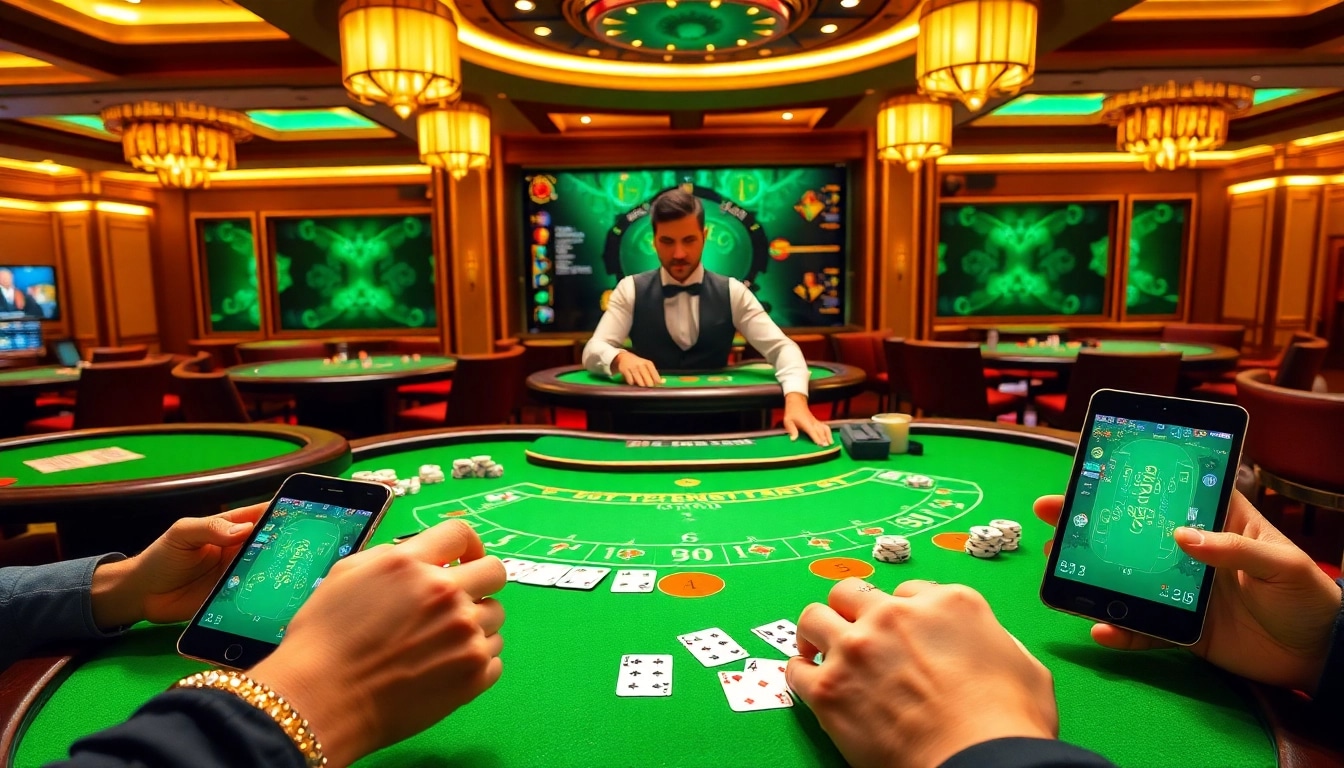 Experience the thrill of free credit baccarat at an elegant casino table with lively gameplay.