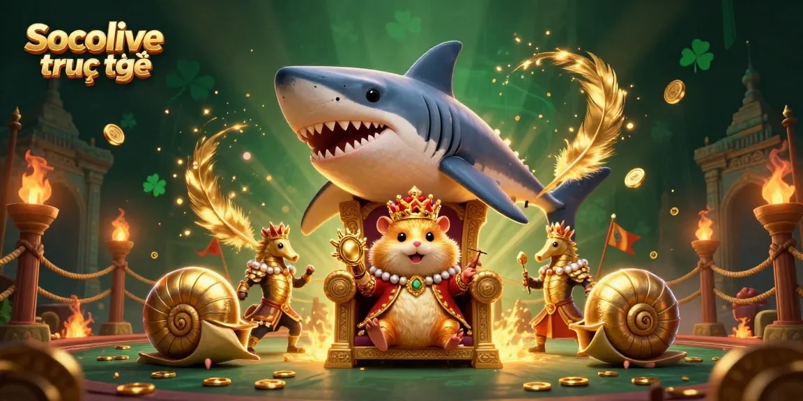 Experience thrilling Socolive trực tiếp action with golden hamster king in a dynamic casino scene.