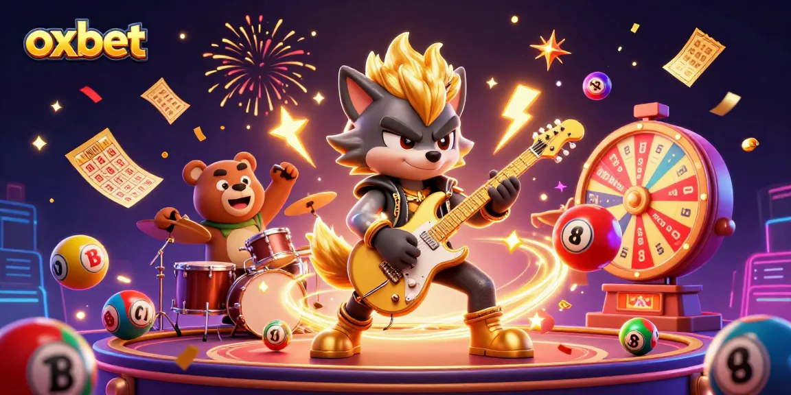 Join the excitement at oxbet with lively characters shredding for big wins in a vibrant casino scene.