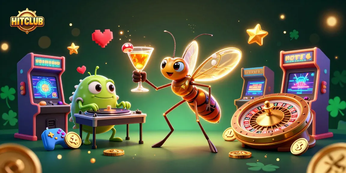 Experience the vibrant world of HITCLUB as a frozen mosquito mascot and trilobite DJ bring life to the casino atmosphere.