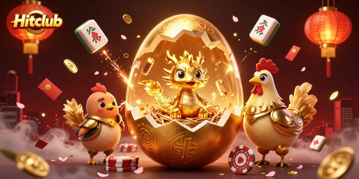 Experience the thrill of Hitclub with golden dragon slot fun amidst vibrant casino elements.