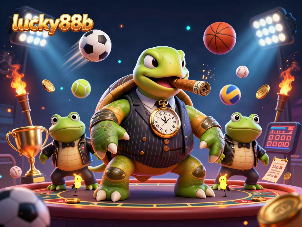 Experience thrilling sports betting with lucky88b featuring unique characters and dynamic elements for a vibrant casino scene.