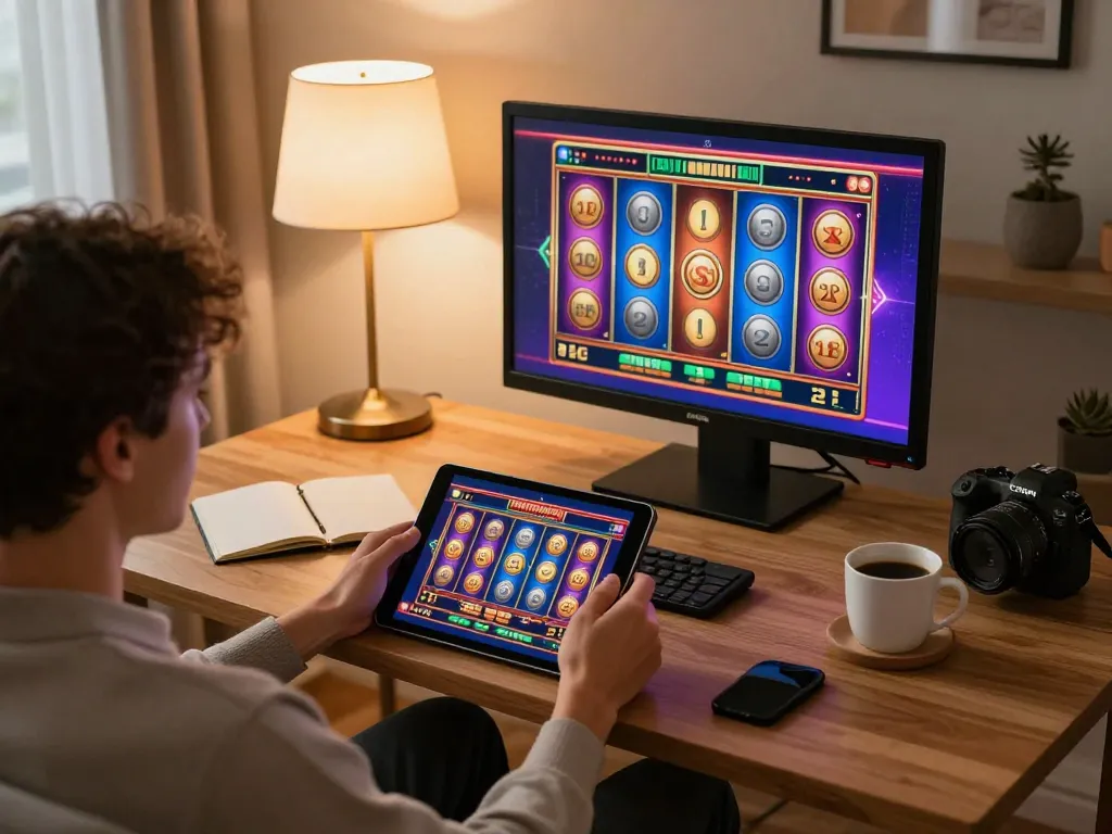 Player enjoying a dynamic online casino experience with ww88 on tablet.