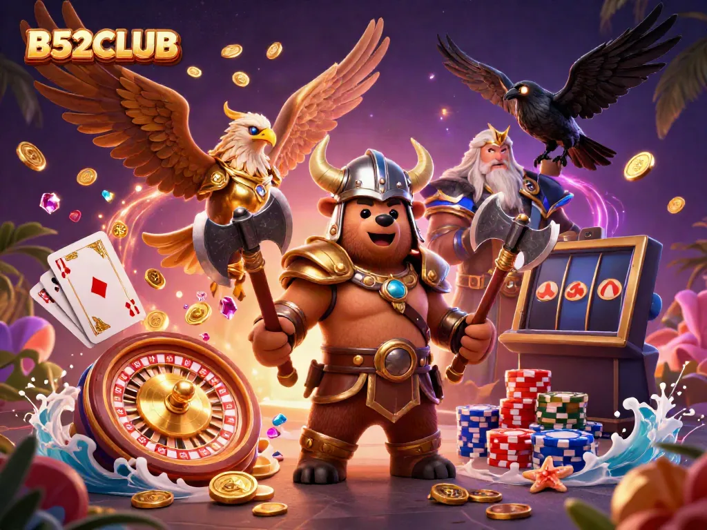 Experience epic wins at B52CLUB with lively gameplay and vibrant, cartoon-style 3D characters.