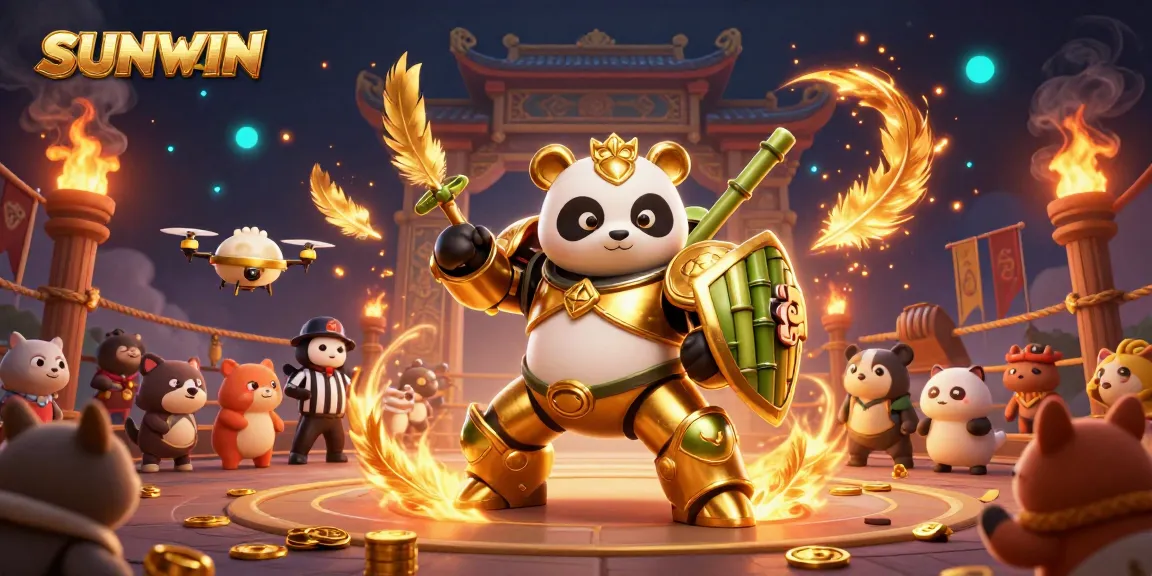 SUNWIN showcases thrilling mech-action in a vibrant casino arena filled with excitement.