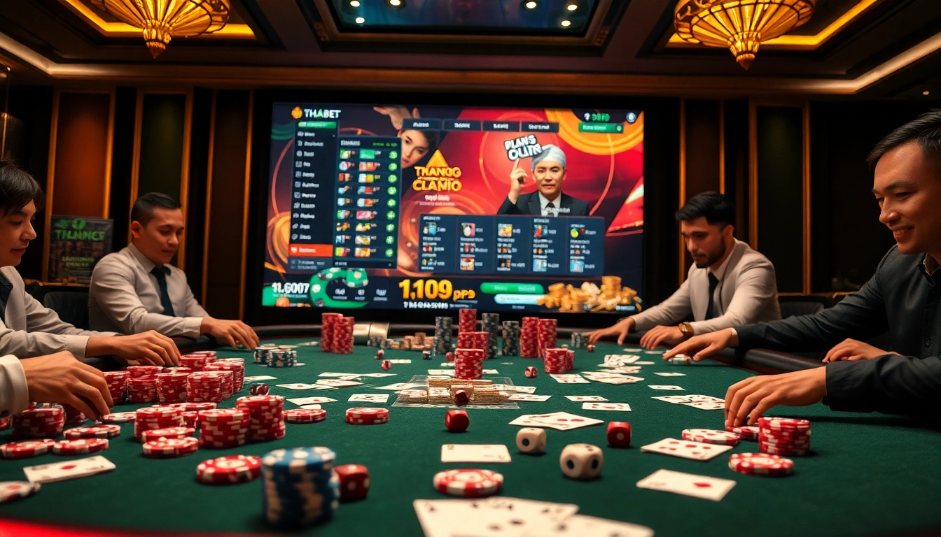 Engaging players experience thrill at Trang chủ thabet casino, with dynamic tables and chips at play.