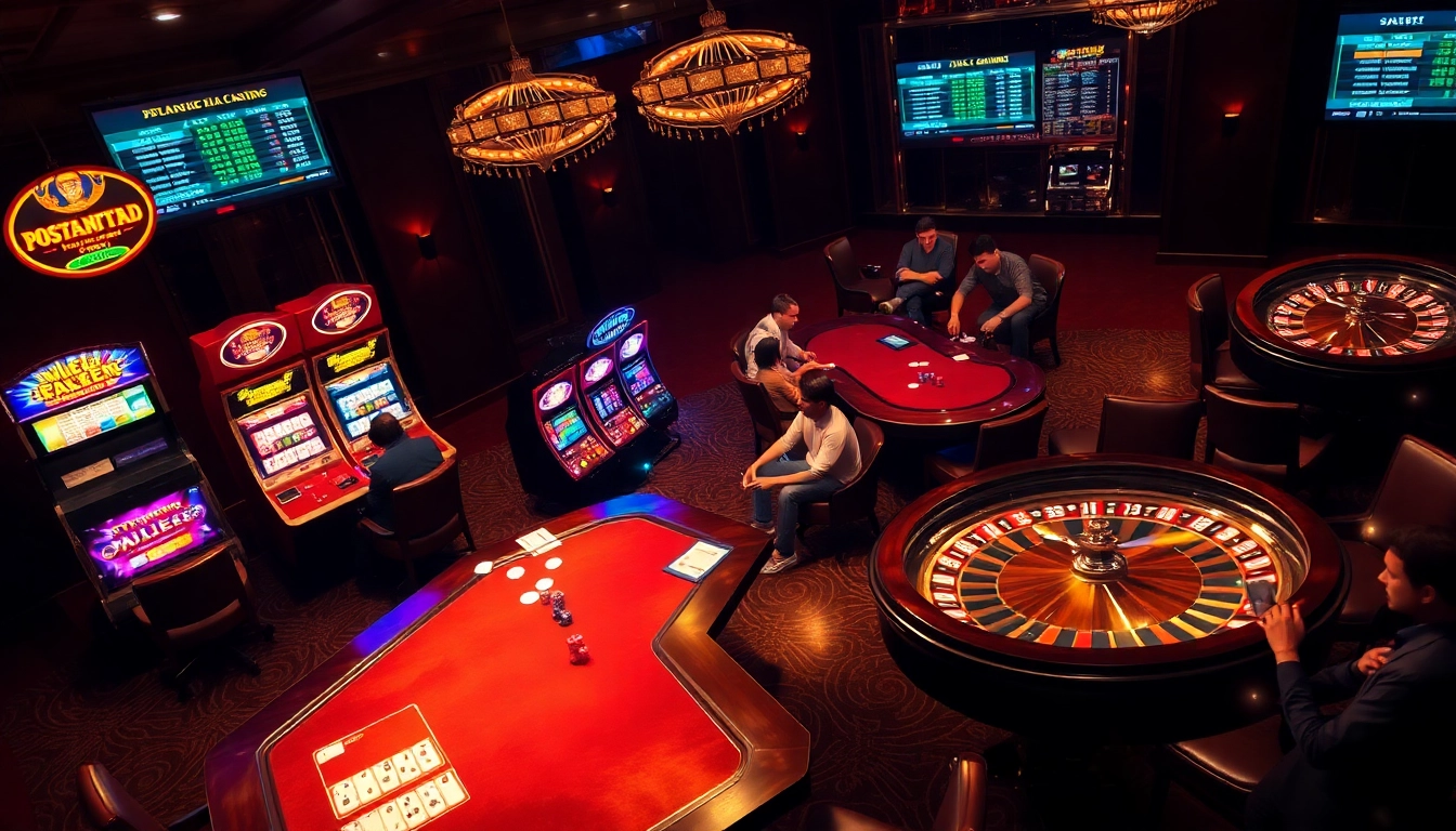 Experience the thrill of betting at https://max88.bz/ with vibrant casino elements like poker tables and slot machines.
