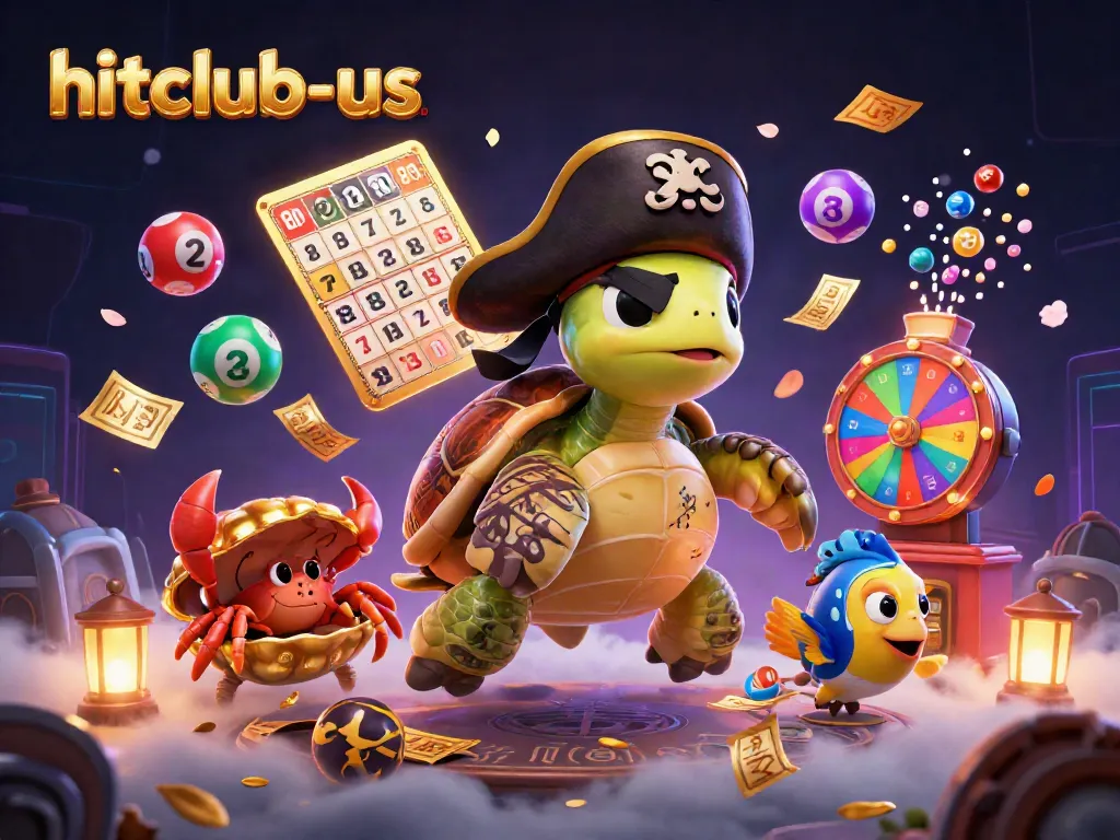 Engage in thrilling gameplay with hitclub-us, featuring vibrant lottery elements and friendly animated characters.
