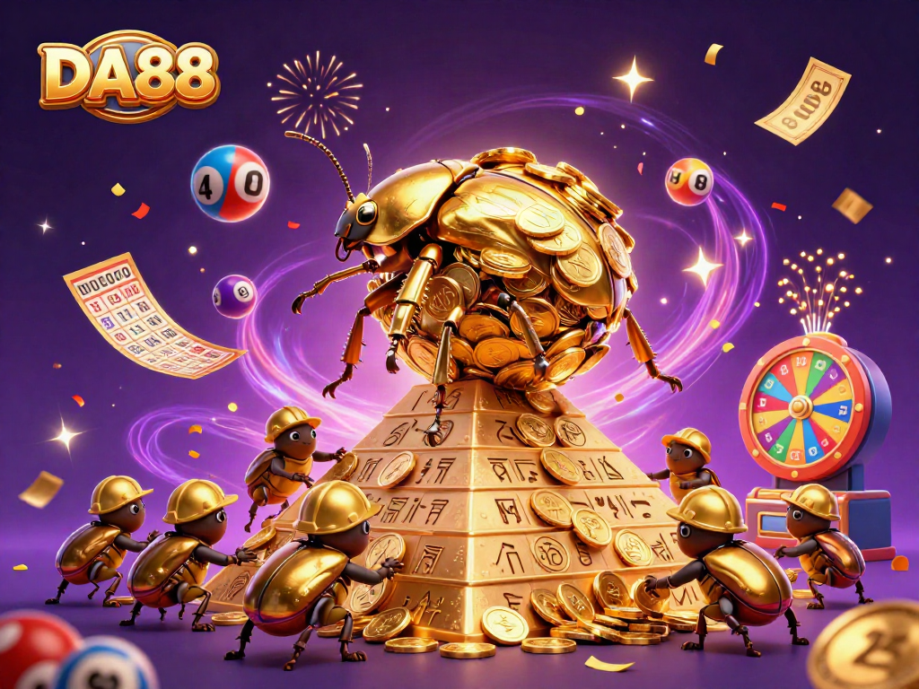 Engage with DA88's thrilling betting games, featuring golden coins and dynamic prize elements.