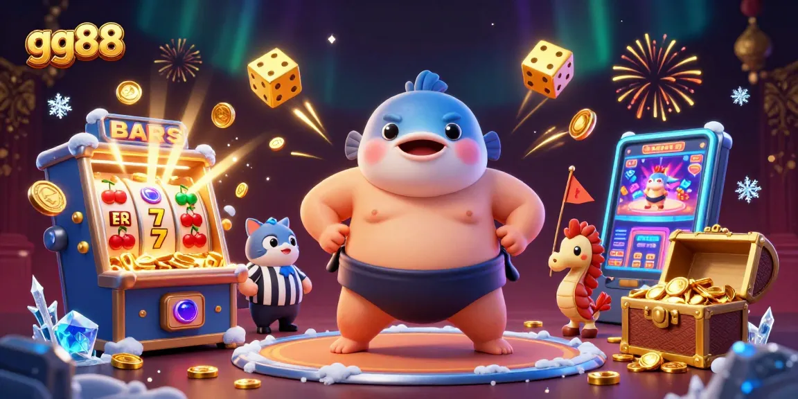 Engage in thrilling gameplay at gg88 with a lively underwater casino scene featuring a fugu and seahorse!