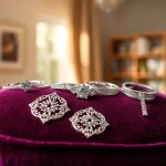 Vendita di argento con dettagli eleganti e texture lucide per compro argento.