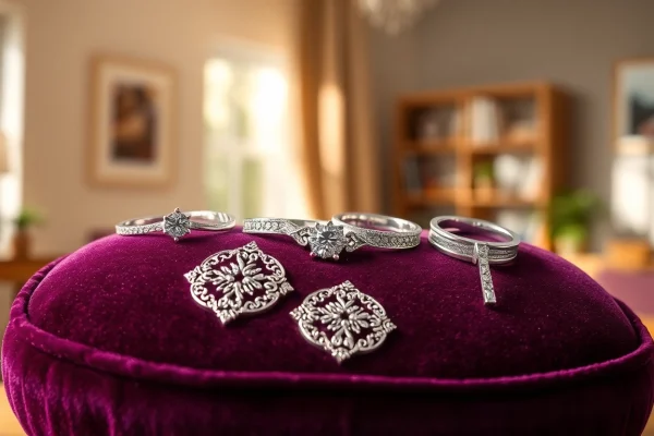 Vendita di argento con dettagli eleganti e texture lucide per compro argento.