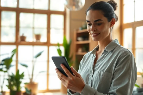 Explore the Ayurveda Mobile App assisting a practitioner in a calm wellness environment.