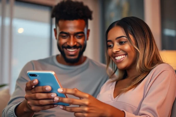 Engaging interaction with a sex AI chat on a smartphone in a bright setting.