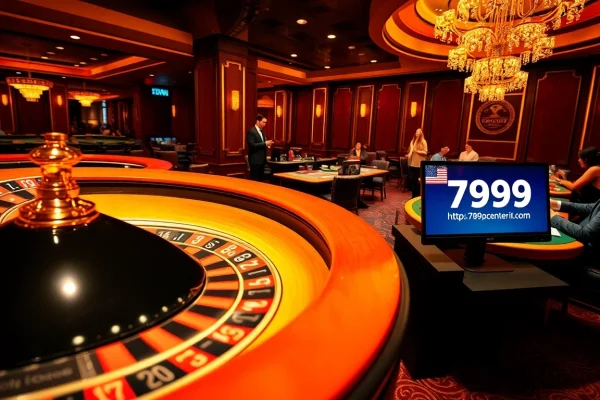 Exciting casino scene showcasing gamblers at tables, featuring https://789pcenter.it.com for dynamic online play.