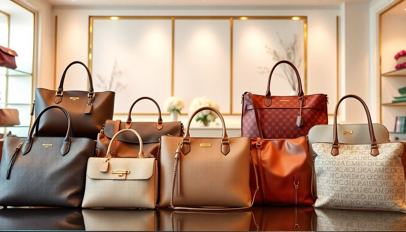 명품 이미테이션으로 감각적인 디자인의 고급 레플리카 핸드백이 전시된 모습.