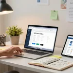 WPS Download on a sleek laptop in a vibrant digital workspace.
